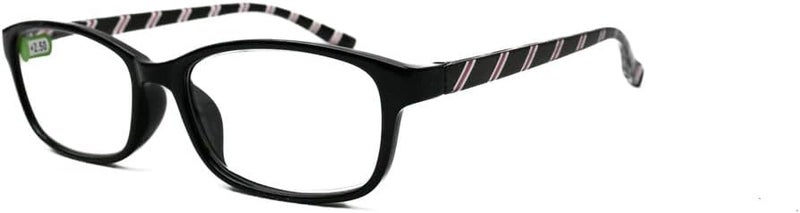 Daiso Square Stripe Reading Glasses +2.5 Magnification - Black - Image 2